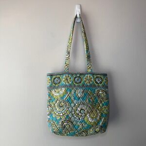 Vera Bradley Peacock Paisley Floral Print Quilted Cotton Tote Bag